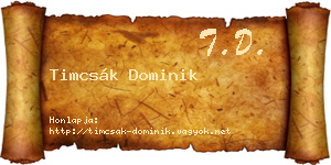 Timcsák Dominik névjegykártya
